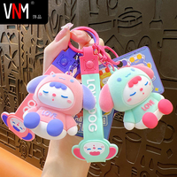Porte-clés en PVC de dessin animé en gros, personnalisé, en silicone 3D, mignon, pendentif de sac, accessoire de décoration, cadeau