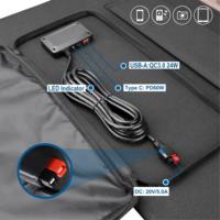Panneau solaire SUNSUN EP-100 100W, chargeur USB, dispositif de charge portable pliable pour l'extérieur, câble USB, alimentation de secours pour le camping