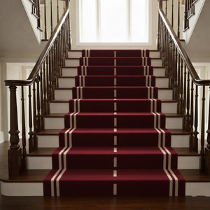 Handmade Burgundy Wool Runner <b>Rug</b> Custom Stair Carpet Hand Tufted Long Area Runner for Hallway <b>Corridor</b> Bedroom Living Room - Product Image 1