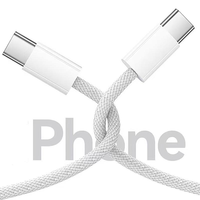 Cable USB-C a USB-C de 3.3 pies y 60W con Trenzado de Nailon, Carga Rápida PD para iPhone, Samsung, Tablet y Más