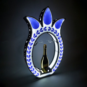 Led Pineapple Wine Rack Round Tropical Party Decor With <b>Lighted</b> Display For Bar Or Nightclub Use - Product Image 4