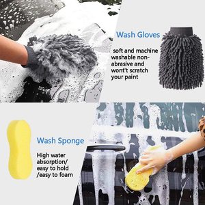 Car Wash <b>Tool</b> Kit 12 Piece Set Microfiber Brushes Sponge Gloves For <b>Vehicle</b> Cleaning - Product Image 3