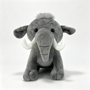 Customized Soft plush <b>elephant</b> with big eyes,Grey <b>elephant</b> plush with white tusks,Cute sitting <b>elephant</b> stuffed animal - Product Image 3