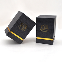 Nouvelles boîtes rigides en carton noir pour bougies, design élégant, avec laminage mat, revêtement UV, doublure en éponge, matériaux recyclables, luxe