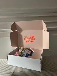 Упаковочная коробка для цветов с логотипом под заказ, упаковка для букета, доставка, перерабатываемая Цветочная Подарочная коробка, картонная коробка для тюльпанов роз - Product Image 3