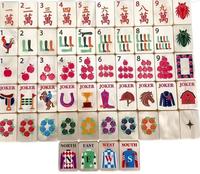 Modernes Perlmutt-Wasserwellen-Mahjong-Set, Maßgefertigtes Luxus-Acryl-Material, 4-Spieler Unterhaltungsgeschenk