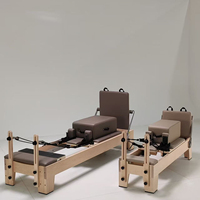Máquina de Pilates Reformer Profesional Marrón, Ligera, de Tamaño Completo, para Ejercicios de Core, Calidad de Estudio, Venta al por Mayor