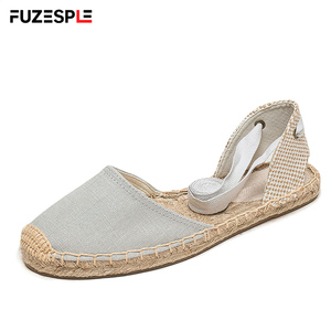 Sandalias Espadrilles de Mujer, Estilo Minimalista, Color Verde Claro, con Cordones en el Tobillo, Suela Tejida de Yute, Tendencia de Moda de Verano - Product Image 2