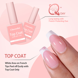 Vernis à ongles super brillant effet verre, couche de finition laiteuse blanche, <span class=keywords><strong>gel</strong></span> UV pour couche de finition et de <span class=keywords><strong>base</strong></span> - Product Image 2