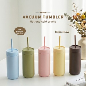 Nuevo Vaso Térmico de Acero Inoxidable 316 de 450ml, Doble Capa, Aislamiento al Vacío, Portátil, Cuerpo Recto, con Pajita, Gran Capacidad, Regalo, Modelo 2026 - Product Image 2