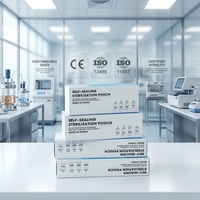 Kits dentaires certifiés CE, sachets autoclavables thermoscellables avec fermeture auto-adhésive, disponibles en plusieurs tailles