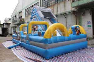 Château gonflable d'extérieur pour enfants adultes, château gonflable avec course d'obstacle, curseur à sec, à vendre - Product Image 3