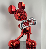 Sculpture Moderne de Mickey Mouse en Résine Électroplaquée, Mignonne pour la Décoration Intérieure, Vente en Gros