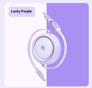 100 wát sạc nhanh Type-C có thể thu vào cáp lưu trữ USB tiện ích cho Apple cho người tiêu dùng thiết bị điện tử - Product Image 3