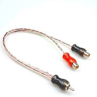 Adaptateur RCA en Y 1 vers 2, câble répartiteur audio pour voiture à paire torsadée, 2 RCA femelles vers 1 RCA mâle