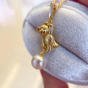 Colgante de Plata S925 con Cuentas Redondas de 9-12 mm, Accesorios de Perlas para DIY, Colgante de Jade Vacío para Collar, 30936 - Product Image 2