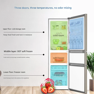 <span class=keywords><strong>Réfrigérateur</strong></span> électrique à trois portes de 219 L avec congélateur pour usage domestique - Product Image 3