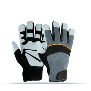 Anti-Slip Leather Safety <b>Gloves</b> with Textured Fingertips Tapered Cuff <b>Waterproof</b> Elastic Wristband for General Purpose <b>Work</b> - Product Image 1
