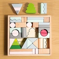 Blocs de construction en bois pour moto, 50 pièces, colorés, à grosses grainures, jouets éducatifs à assembler et empiler pour enfants