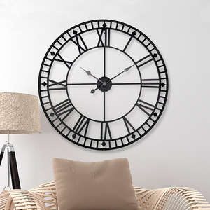 <span class=keywords><strong>Horloge</strong></span> <span class=keywords><strong>murale</strong></span> analogique à quartz avec aiguilles en fer, lettres anglaises modernes, grandes icônes, plaque épaisse de 25 mm pour salon - Product Image 2