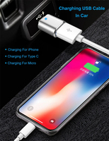 Indicateur LED portable type-c vers USB 3.0 adaptateur OTG femelle pour chargeur de voiture/ordinateur