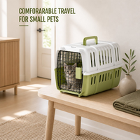 Petit transporteur pour animaux de compagnie avec bouton de fermeture rapide, conception en deux parties, porte métallique, coque lisse pour cochons d'Inde, transport quotidien et voyage