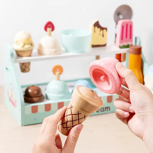 Accessoire de camionnette à crème glacée en bois pour enfants de 3 ans et plus Accessoires de <span class=keywords><strong>cuisine</strong></span> préscolaire Jouet de jeu de rô<span class=keywords><strong>le</strong></span> - Product Image 4