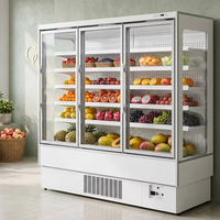 Vitrine Réfrigérée Commerciale Modulaire à 3 Portes avec Connexion Sans Soudure, Refroidisseur d'Air Vertical, Contrôle Numérique de la Température, Automatique