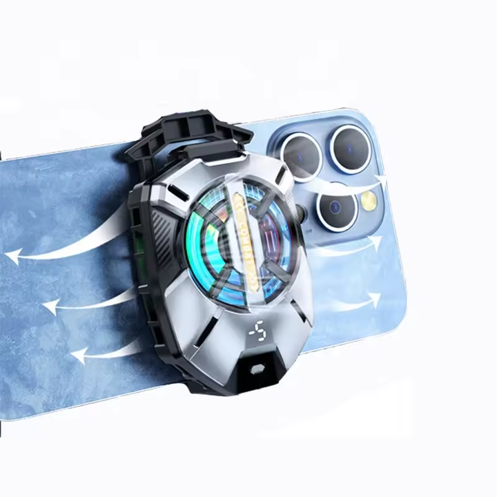 New FS09 Mobile Phone Cooling Semiconductor Radiator Magnetic Mobile Phone Cooling Fan Gaming Cooler Temperature Display