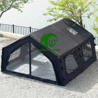 Tente de glamping gonflable 4 saisons pour 2 à 8 personnes, facile à installer, imperméable et respirante, en toile Oxford pour l'extérieur.