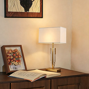 Copper Modern fabric <b>Table</b> Lamp with Gold Accents - Luxury <b>Bedside</b> Lamp for Living Room Bedroom Hotel Decor - Product Image 4