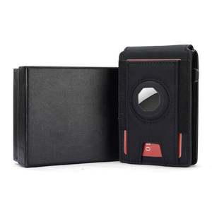 Carteras Bifold de Lujo Minimalistas de Cuero Genuino con Tarjetero Desplegable y Soporte para AirTag - Product Image 5