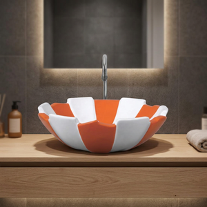 Lavabo de salle de bain en céramique de forme carrée avec un design moderne, écologique et résistant à l'eau - Product Image 1