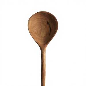 Eco Friendly <b>Wooden</b> <b>Spoons</b> <b>Set</b> of 2 Natural Wood Kitchen Utensils for Cooking Stirring Mixing Serving - Product Image 5