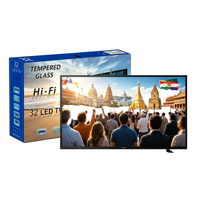Televisor LED HD Ultra Delgado de 32 Pulgadas con Logotipo de Arranque Personalizado y Adhesivo de Marca, Servicio OEM
