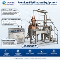 Équipement de distillation d'huiles essentielles et d'hydrolats ZJ 250L de haute qualité en cuivre rouge et acier inoxydable 304 avec échelle