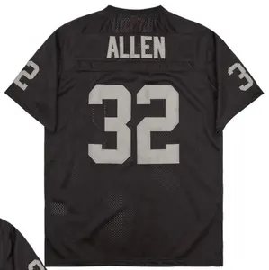 Prêt à Expédier Marcus Allen Noir Throwback Maillot de Football Américain Cousu de Meilleure Qualité