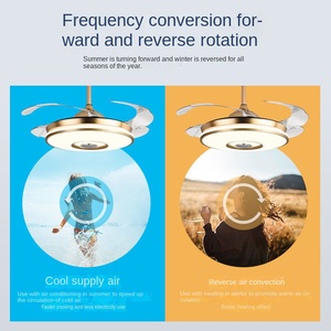 Ventiladores de Techo Modernos de 4 Aspas con Control Remoto, Luz LED, Motor de CC de 220 V, Regulable, para Uso en Interiores y Exteriores - Product Image 3