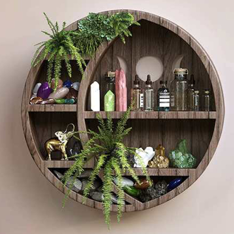 Слоев дерево Луна декоративные луна твердые деревянные полки настенные деревянные полки крепление