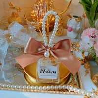 Personnalisé pour Champagne Or Floral Ruban Transparent Boîte De Bonbons Élégant Givré Party Favors Décoration De Mariage Nouvelle Arrivée Boîte-Cadeau