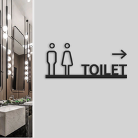 Panneau de toilettes personnalisé en acrylique non lumineux – Signalétique WC Hommes/Femmes pour Bureau, Hôtel, Bar, Restaurant – Plaque de porte moderne pour salle de bain
