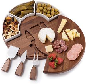 Jeu de planches à <span class=keywords><strong>fromage</strong></span> personnalisées, charchettes et <span class=keywords><strong>plateau</strong></span> de service, pour découper la viande et le <span class=keywords><strong>fromage</strong></span>, Set de couteaux pour le service - Product Image 1