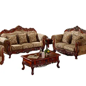 European American upscale living room removed and washed furniture solid wood rural fabric combination corner sofa