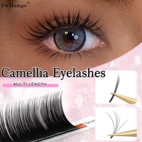 Extensiones de Pestañas Premium Camellia, Floración Rápida, Abanicos Preformados, Volumen Natural, Suaves y Fáciles de Aplicar