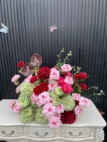 Centro de Mesa de Boda con Bola de Rosas Artificiales Rojas de Lujo, Arreglo Floral de Seda para Decoración de Eventos y Fiestas