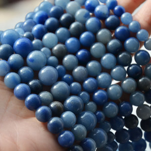 Natural Stone Round <b>Beads</b> <b>Blue</b> Aventurine Loose <b>Beads</b> For Jewelry Making Bracelet Accessories 6mm 15inch Strand - Product Image 1