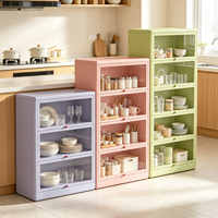 Buffet moderne en acier au carbone KD avec portes en verre trempé, étagères réglables, anti-poussière, grand plateau, pour cuisine et maison