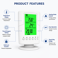 Nuevo Termostato Electrónico Multi-Canal AIKEEPER, Controlador de Temperatura Inalámbrico, Enchufe y Listo para Usar