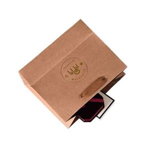 Custom Made High Quality logo Gold Foil Stamping Kraft Paper <b>Bag</b> with Cotton Handle - Product Image 4
