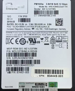 834449-001 MZ-ILS3T80 828832-003 PM1633 3.84TB SAS SSD PM1633 3.84TB SAS โซลิดสเตทไดรฟ์สำหรับความจุขนาดใหญ่ - Product Image 5